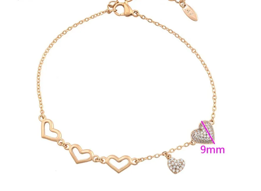 18k Gold Filled Heart Anklet