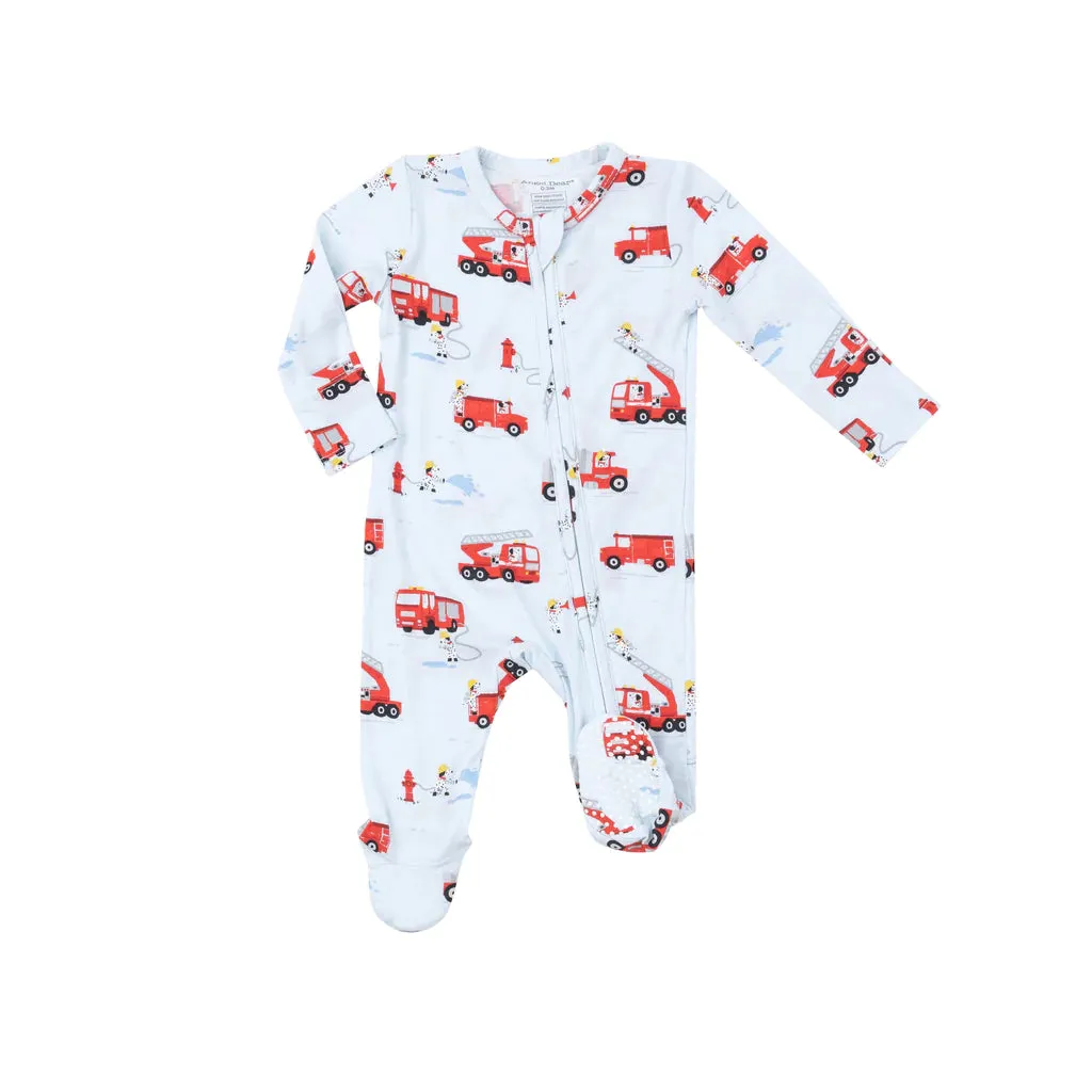 2-Way Zipper Footie / Firetruck Dalmations