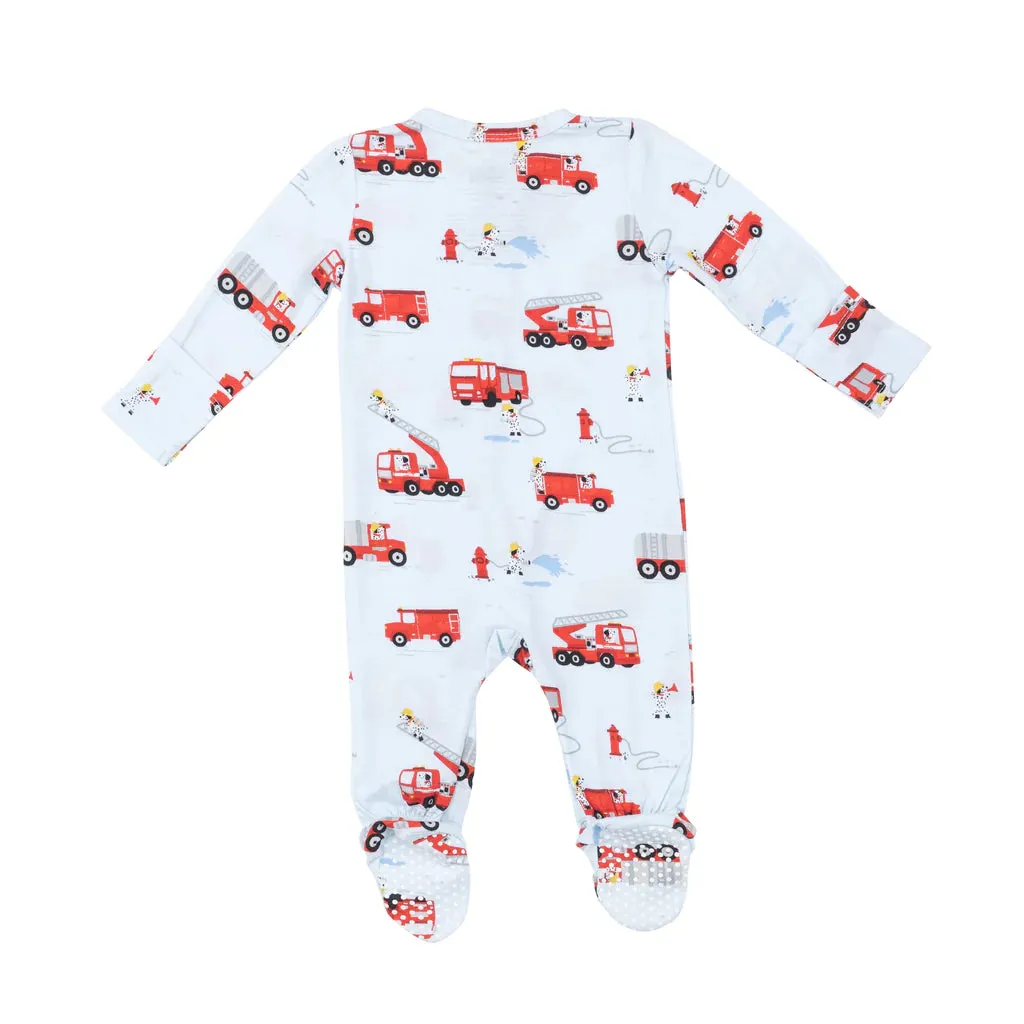 2-Way Zipper Footie / Firetruck Dalmations