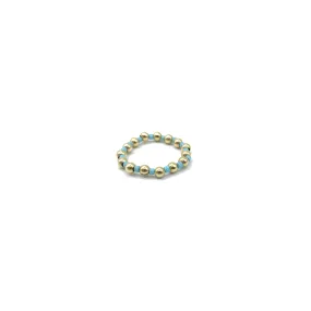 3mm Waterproof Stretch Ring Color Crush Newport DENIM Blue & Gold Filled