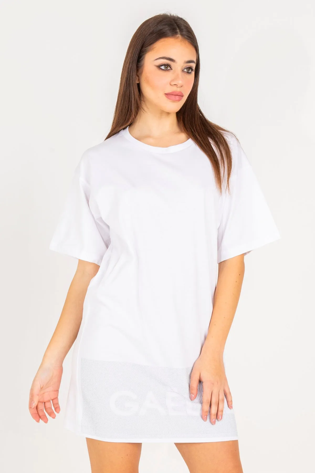 Abito maxi t-shirt con borchie