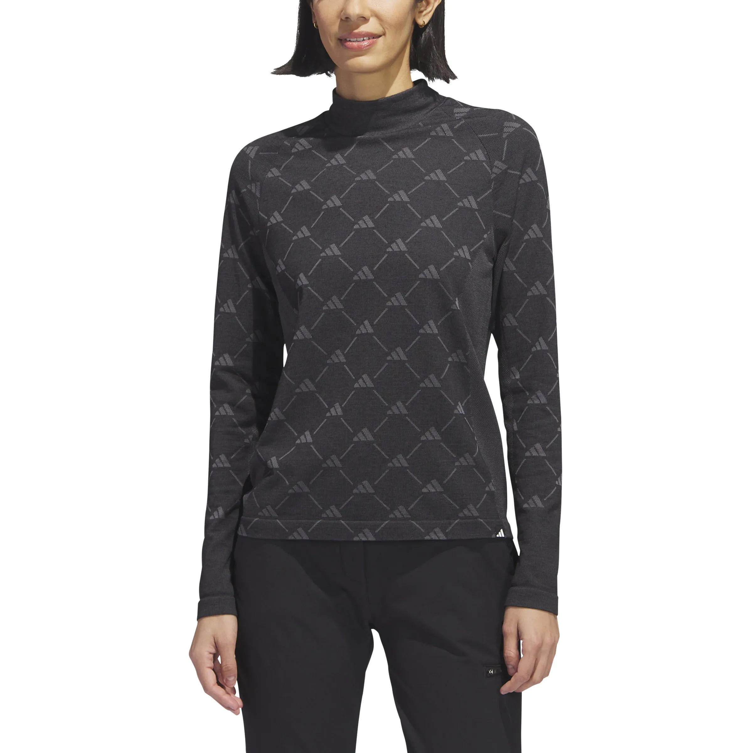 adidas Women's Ultimate365 Tour Monogram Mock Neck - Black