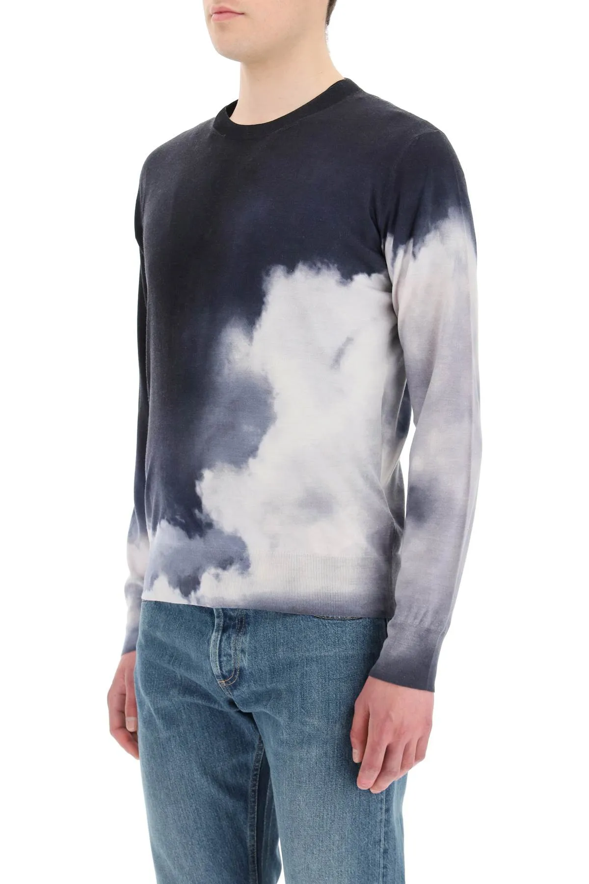 Alexander McQueen Storm Sky Printed Jumper