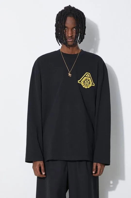 AMBUSH cotton longsleeve top Amb Scholarship black color BMAB002S24JER