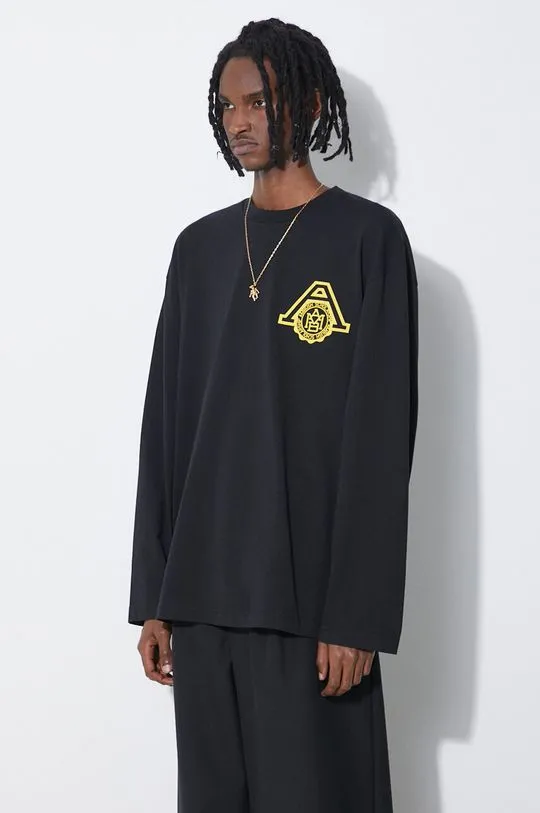 AMBUSH cotton longsleeve top Amb Scholarship black color BMAB002S24JER