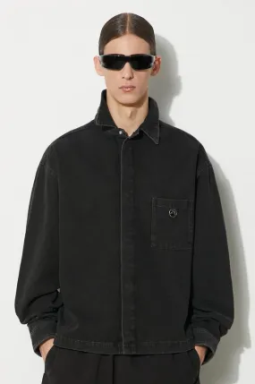 AMBUSH cotton shirt Boxy Fit Longleeve Denim Shirt men's black color BMYD002S24DEN