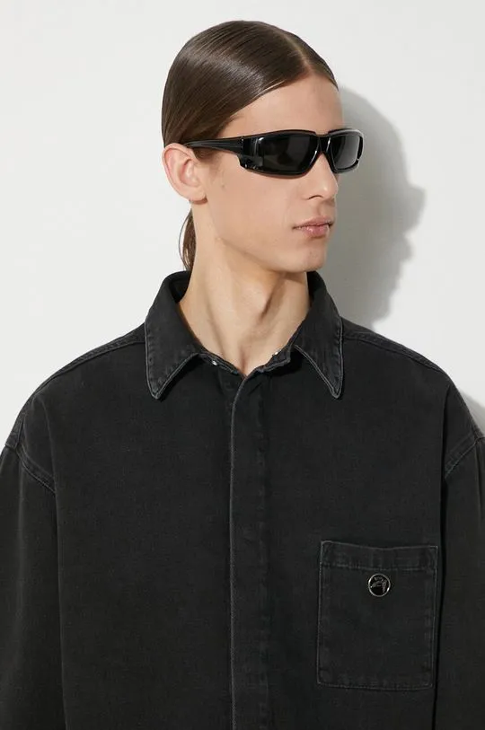 AMBUSH cotton shirt Boxy Fit Longleeve Denim Shirt men's black color BMYD002S24DEN