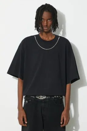 AMBUSH cotton t-shirt Ballchain men’s black color BMAA001S24JER