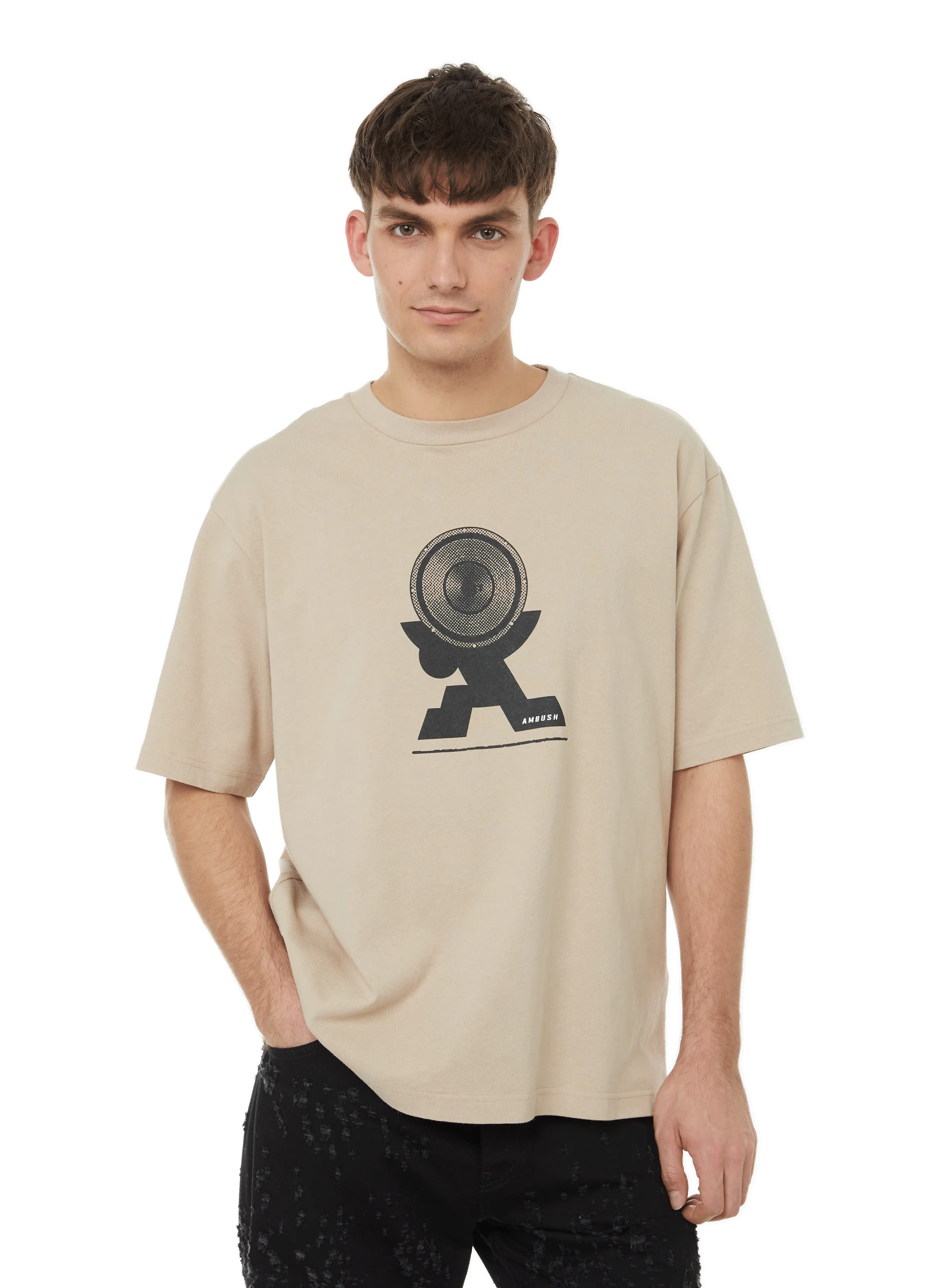 AMBUSH  Printed cotton T-shirt - Beige