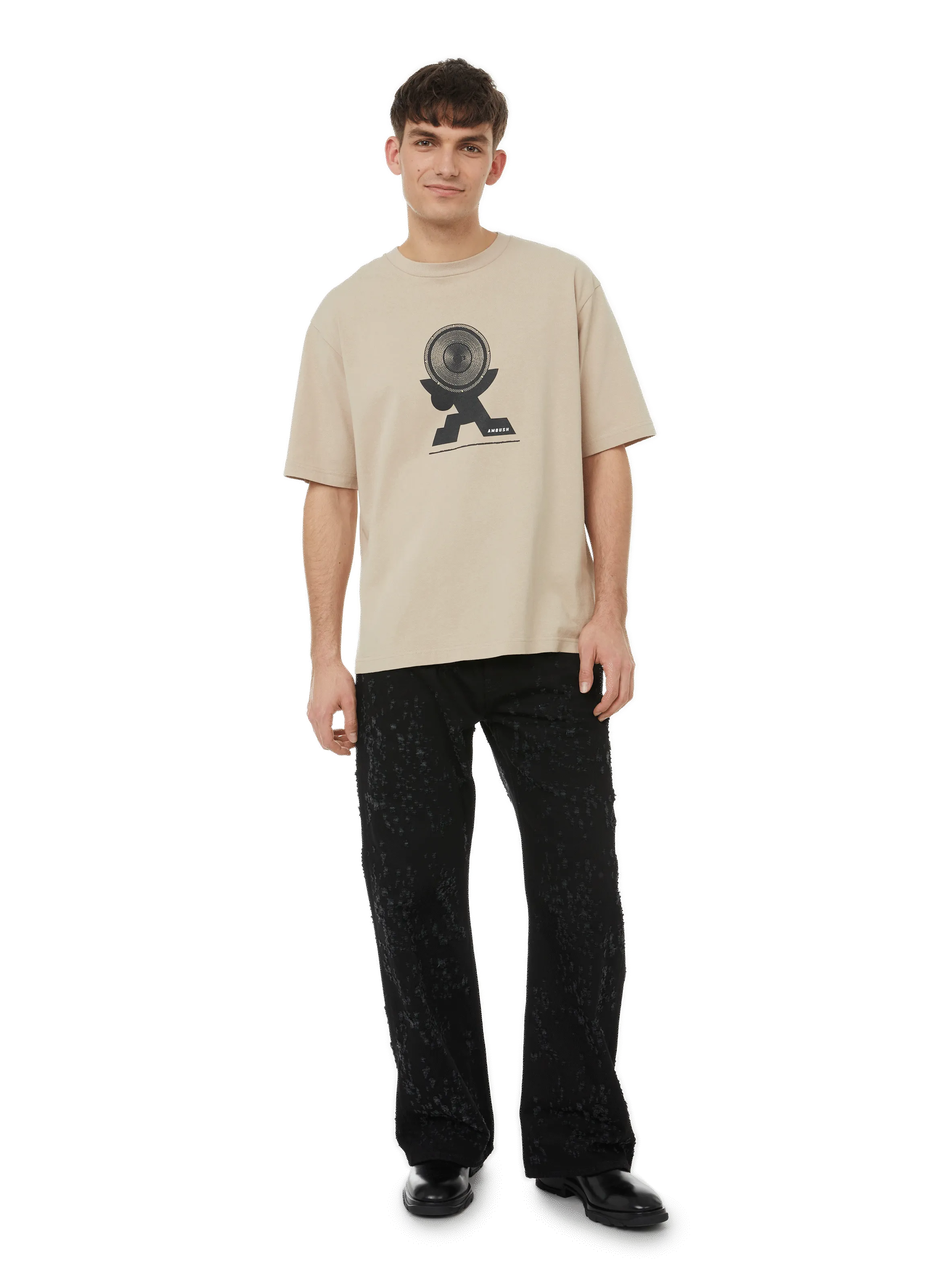 AMBUSH  Printed cotton T-shirt - Beige