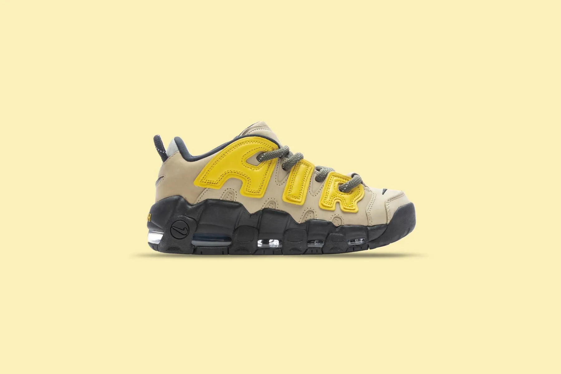 AMBUSH x Nike Air More Uptempo Low Limestone - Limestone/Vivid Sulfur/Black