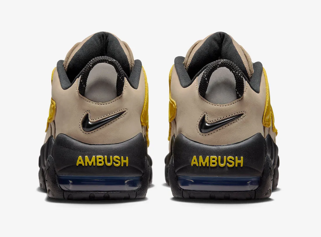 AMBUSH x Nike Air More Uptempo Low Limestone Vivid Sulfur Black FB1299-200