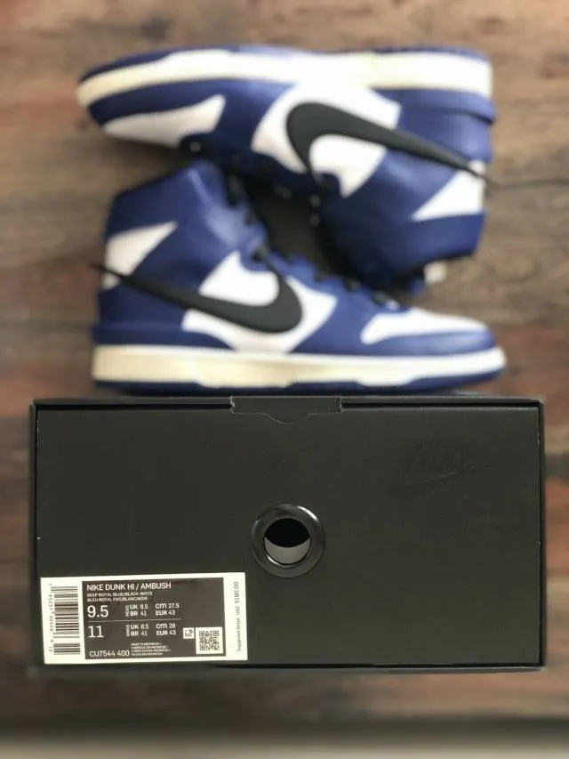 Ambush x nike dunk high deep royal blue