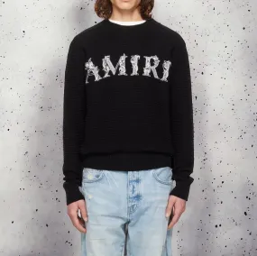 AMIRI  |Crew Neck Unisex Street Style Bi-color Long Sleeves Plain