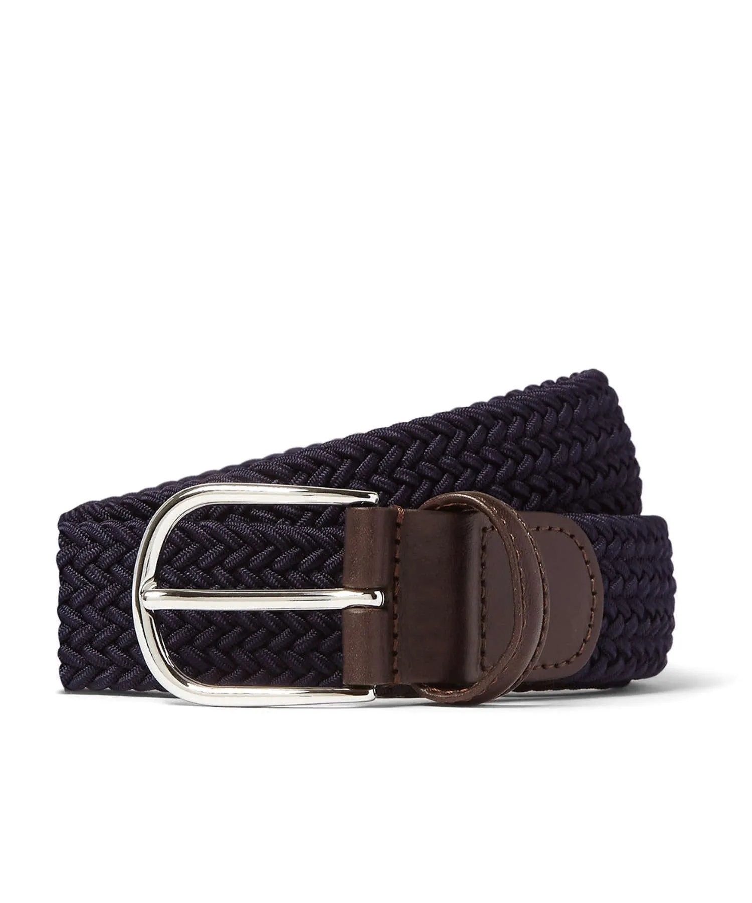 Anderson's Leather Stretch Woven Belt in Navy