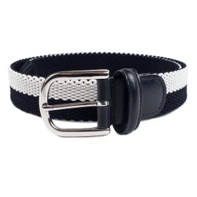 Anderson's - Woven Textile Belt Striped - Black/White