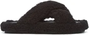 Apparis Biba Luxe Teddie faux-shearling slippers Black