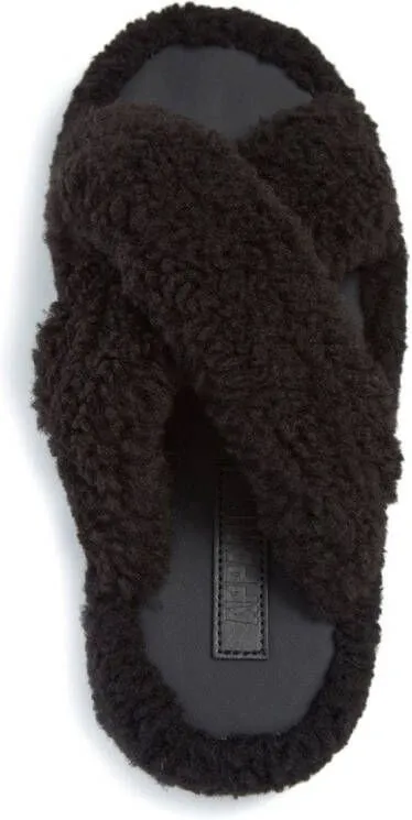 Apparis Biba Luxe Teddie faux-shearling slippers Black