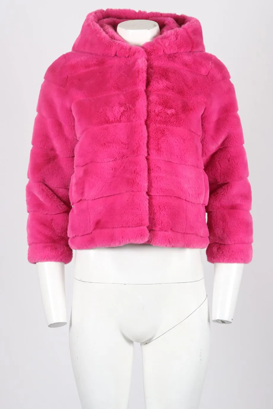 APPARIS HOODED FAUX FUR JACKET SMALL