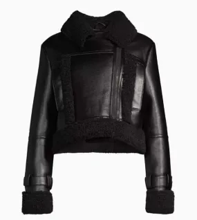 Apparis Jay Faux Leather & Suede Moto Jacket - Black