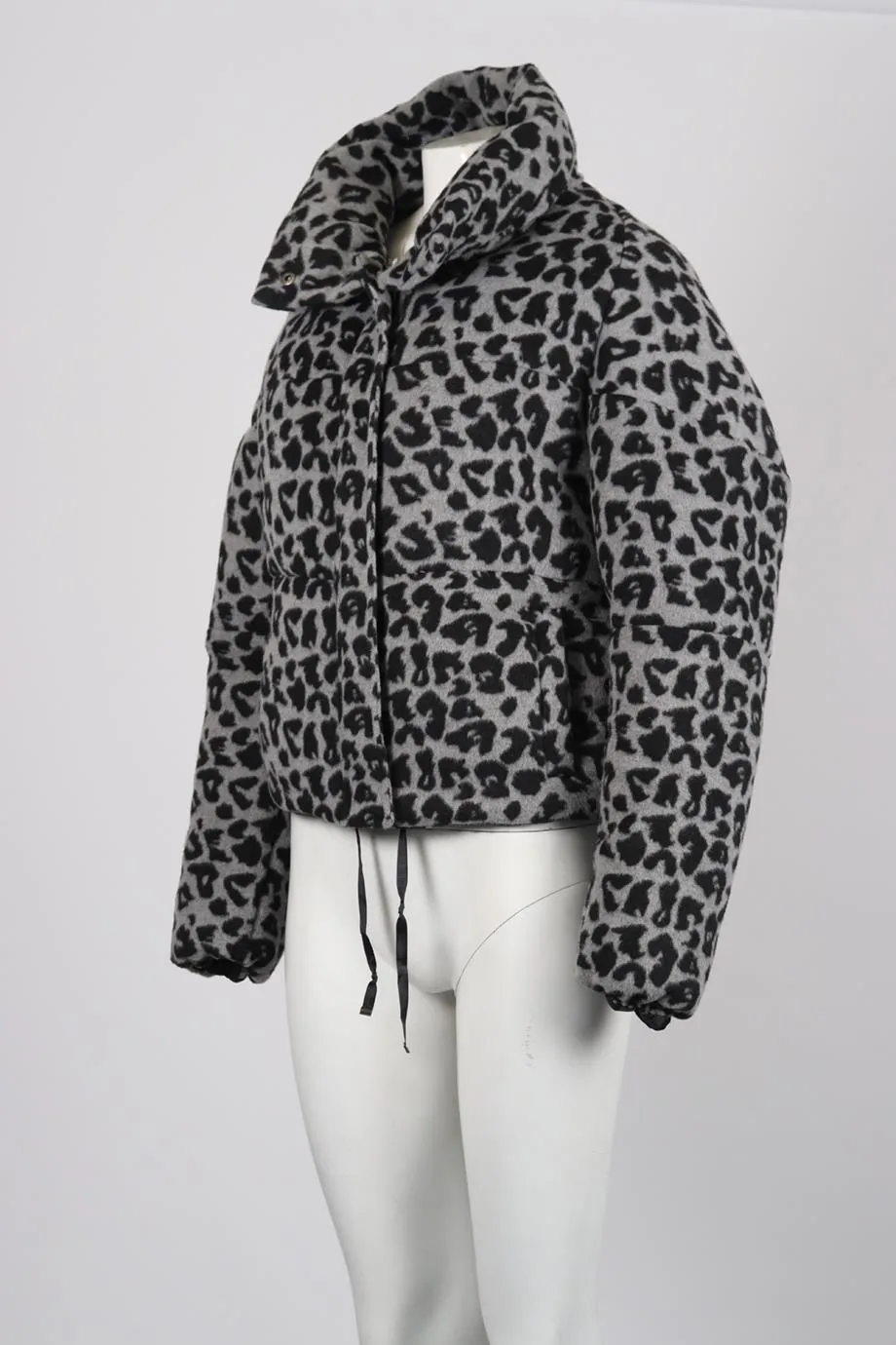 APPARIS LEOPARD PRINT PADDED FELT JACKET MEDIUM