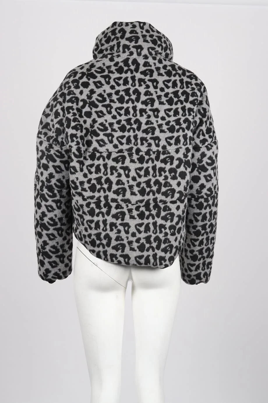 APPARIS LEOPARD PRINT PADDED FELT JACKET MEDIUM