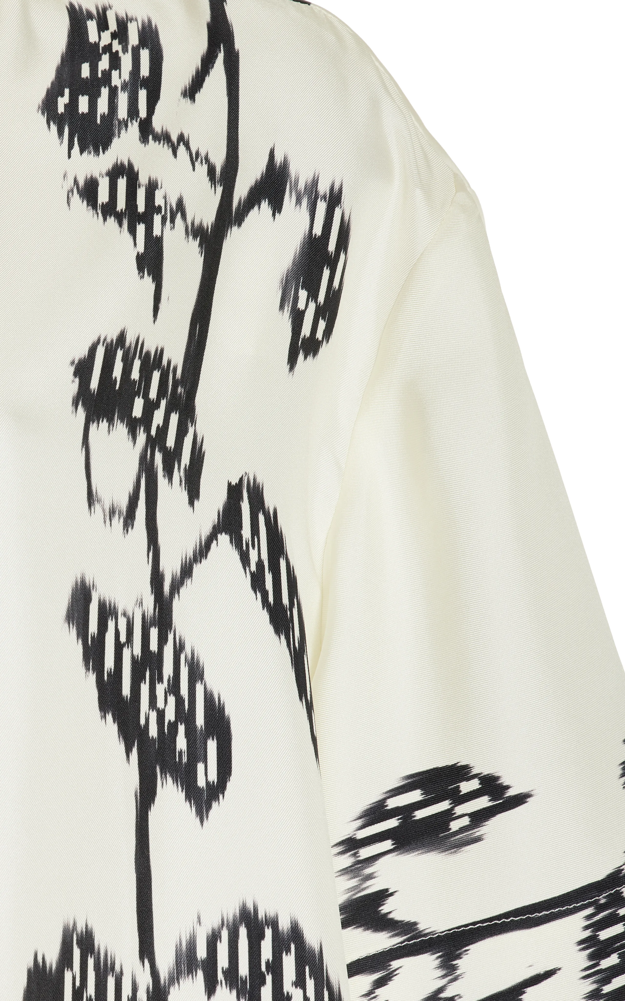 Asceno Montauk Oversized Vine-Printed Silk Shirt