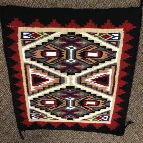 Authentic Navajo Handwoven wool rug by Rosemary Sage, 22.5” x 23.5”