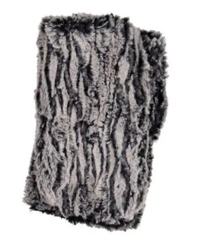 Black Walnut with Black Luxury Faux Fur Fingerless Gloves