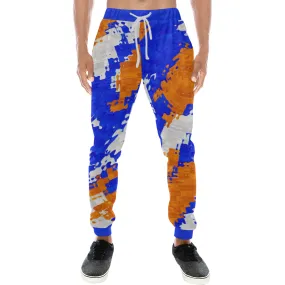 Blue and Orange All Over Print Light-Weight Men's Jogger Sweatpants (Non Fleece Lined)