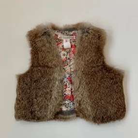 Bonpoint Rabbit Fur Gilet With Liberty Print Lining: 2 Years