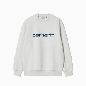 CARHARTT WIP SWEAT ASH HEATHER & DUCK BLUE - I030546