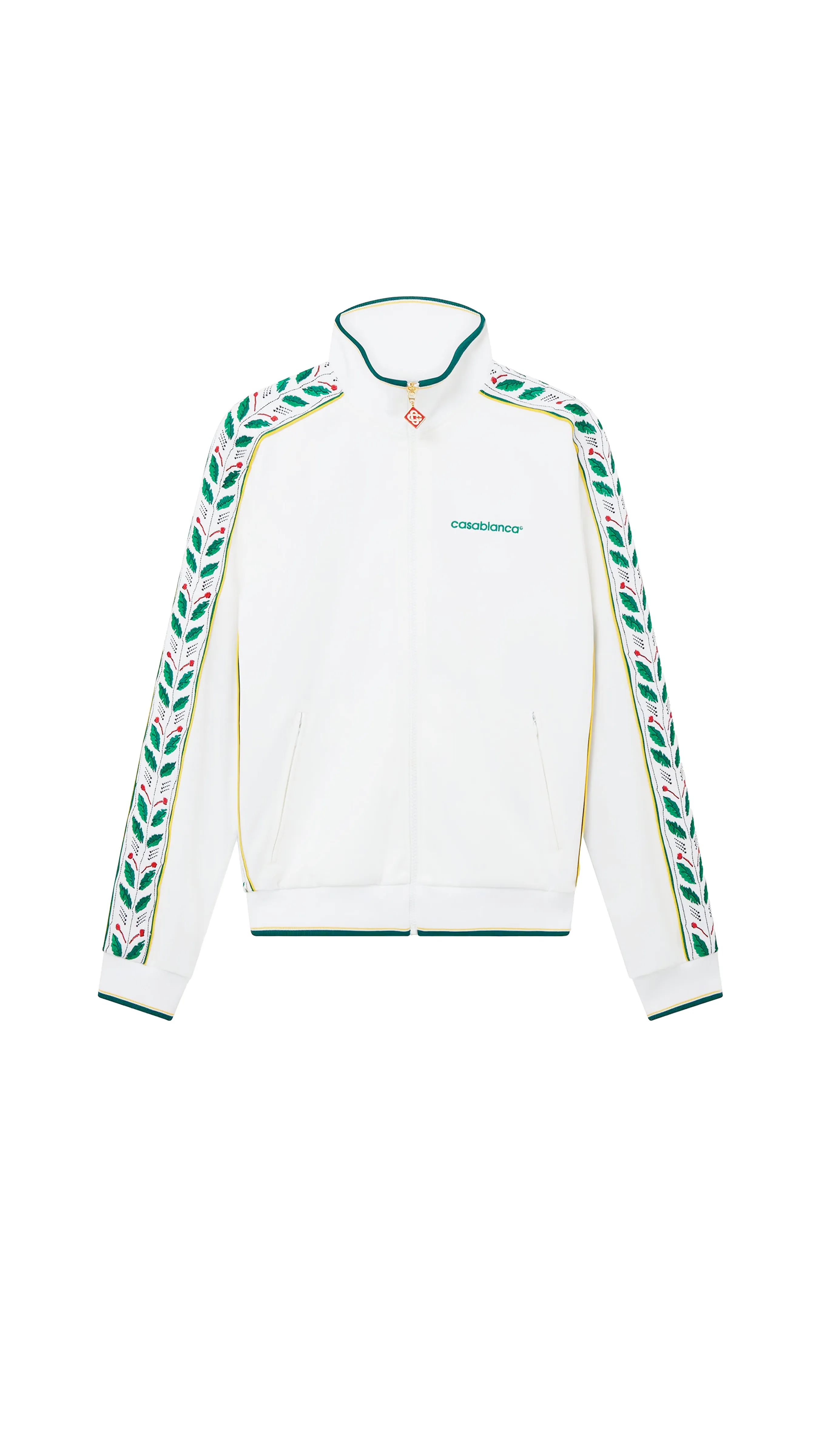 Casablanca Motosport Laurel Tape Sweatshirt  - White