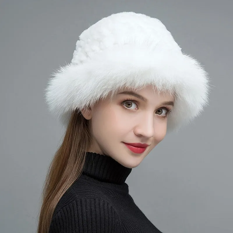 Casual Winter Warm Fashion Natural Real Fox Fur Hat for Women