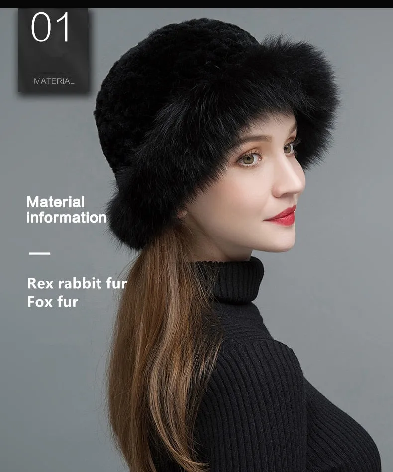 Casual Winter Warm Fashion Natural Real Fox Fur Hat for Women