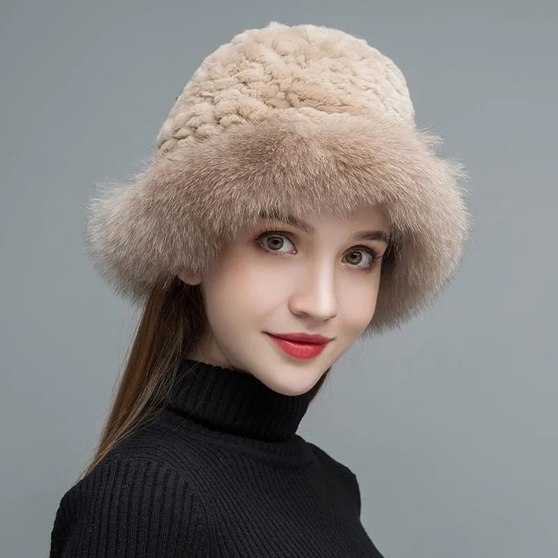 Casual Winter Warm Fashion Natural Real Fox Fur Hat for Women