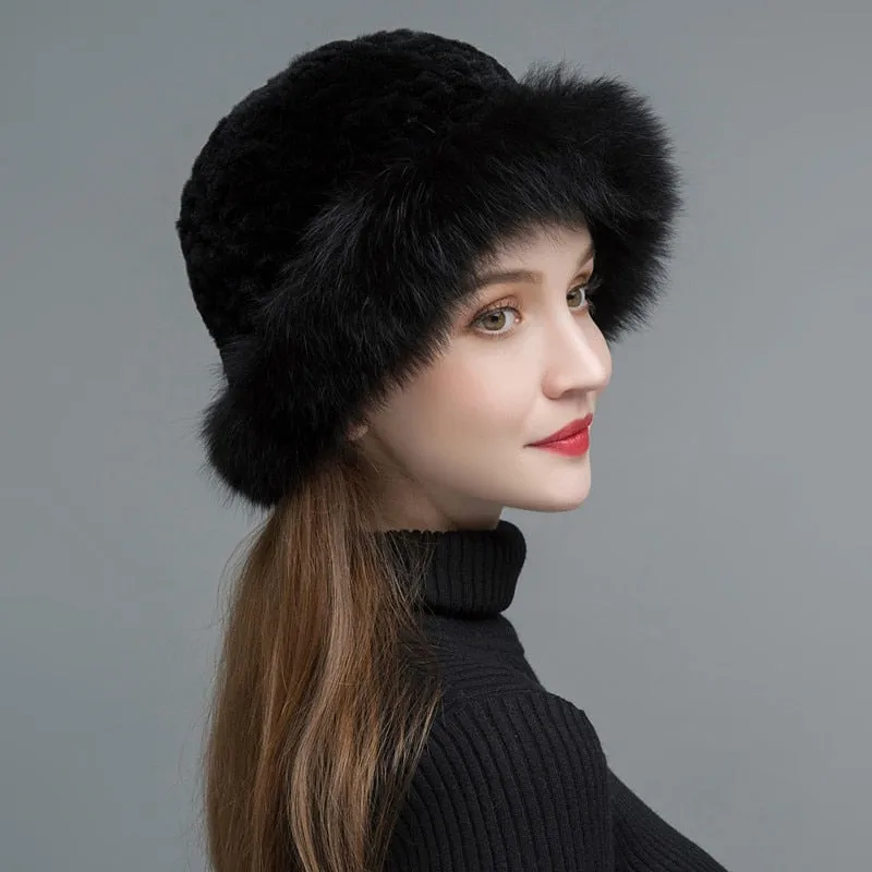 Casual Winter Warm Fashion Natural Real Fox Fur Hat for Women