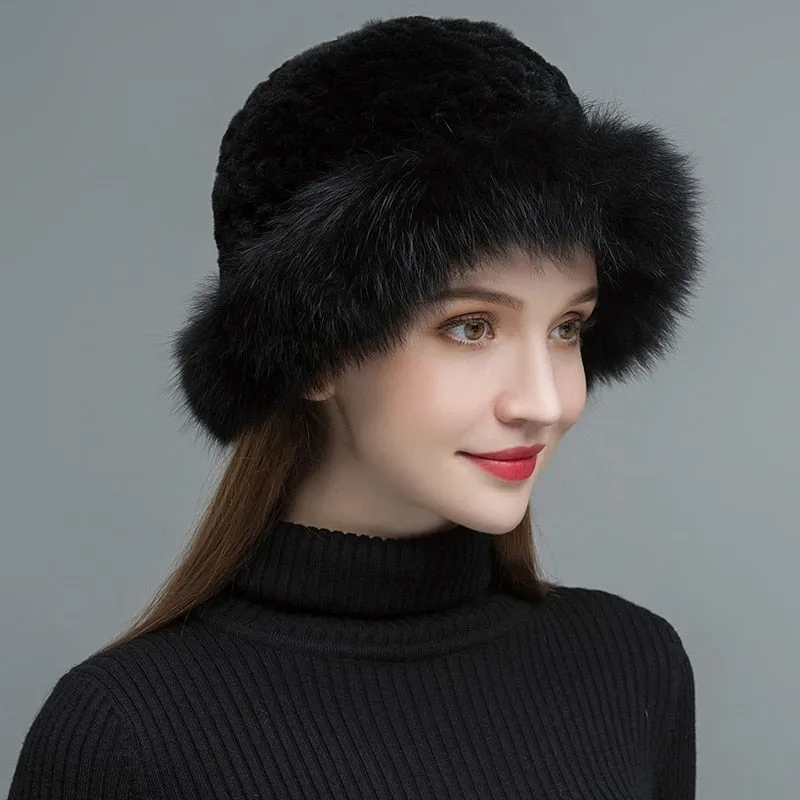 Casual Winter Warm Fashion Natural Real Fox Fur Hat for Women