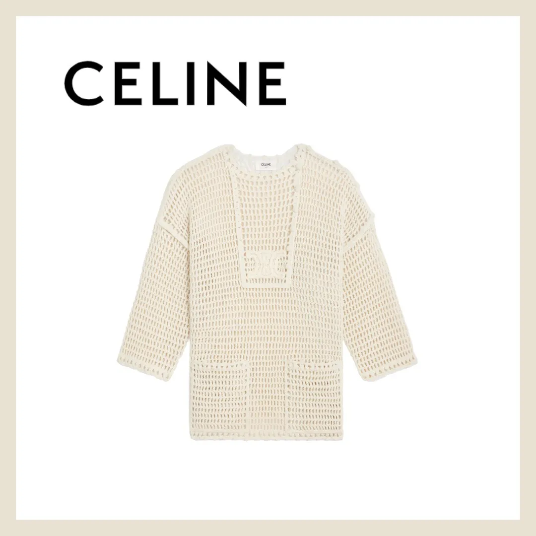 CELINE  |triomphe baja in crocheted wool