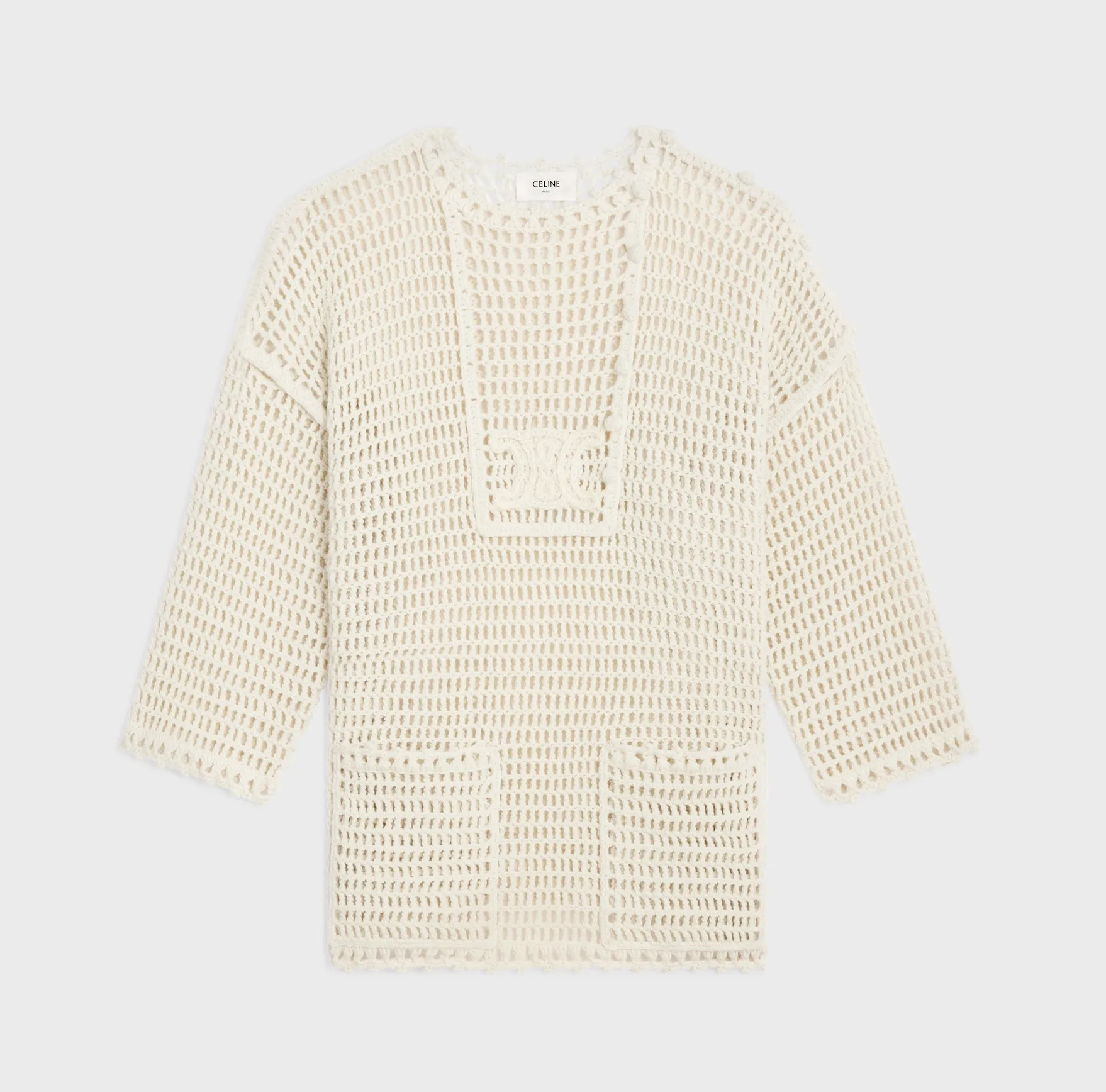 CELINE  |triomphe baja in crocheted wool