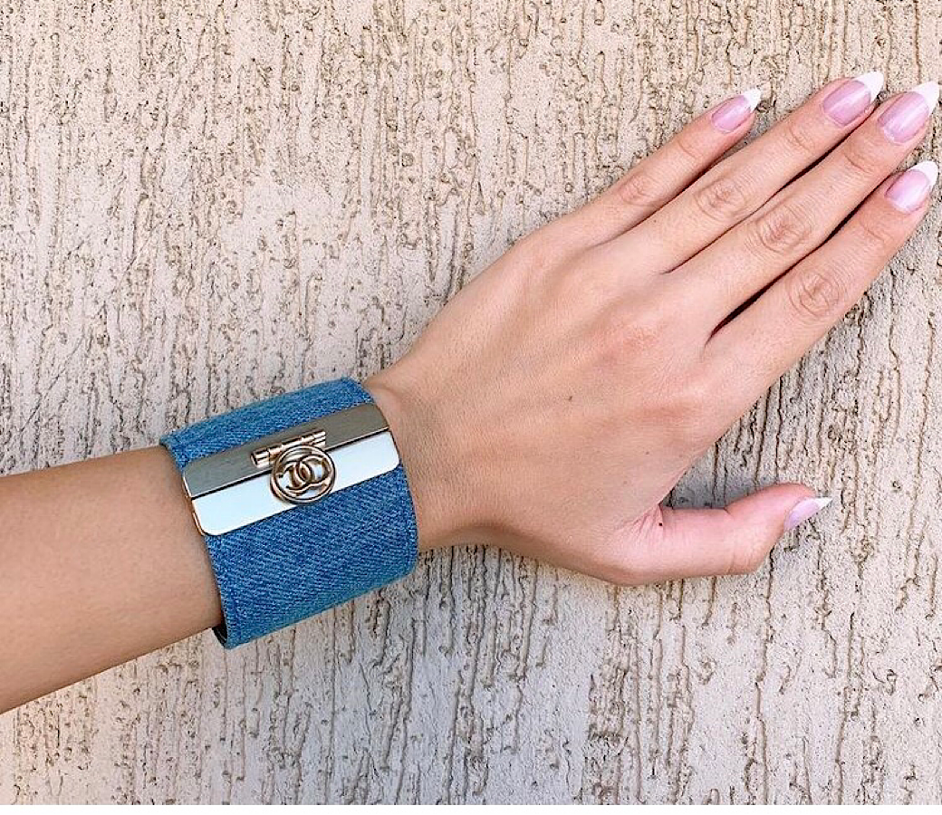 Chanel 17P 2017 Spring Denim Cuff Bracelet