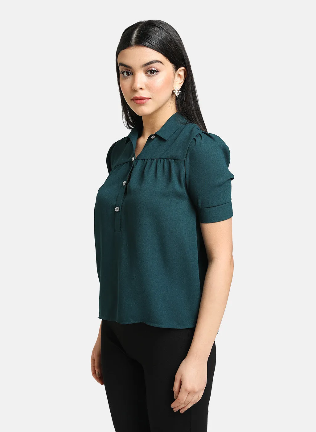 Classic Collar Half Sleeve Top