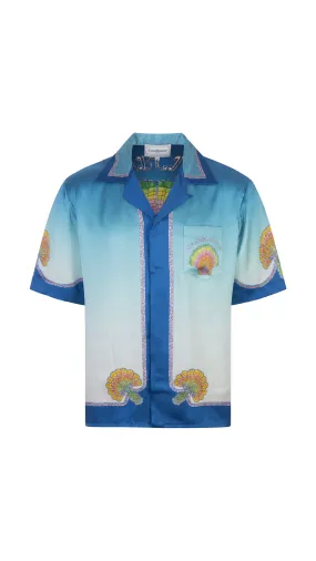 Coquillage Coloré Silk Shirt - Blue