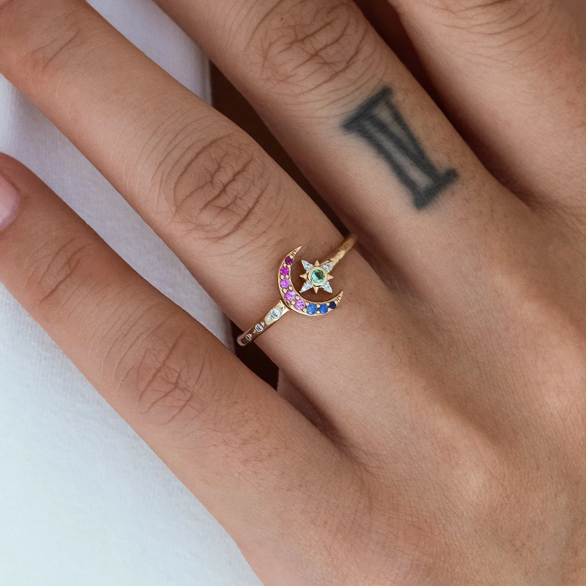 Cosmic Sapphire Flip Ring