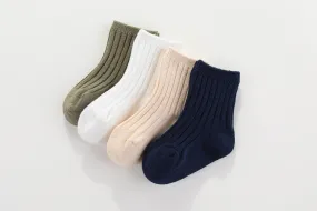 Crew ribbed socks: 0-1, 1-2Y, 2-4Y, 4-6Y, 6-8Y