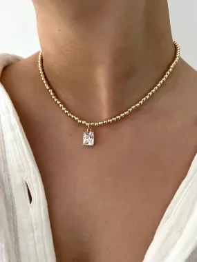 DIANA ON GOLD BALL NECKLACE