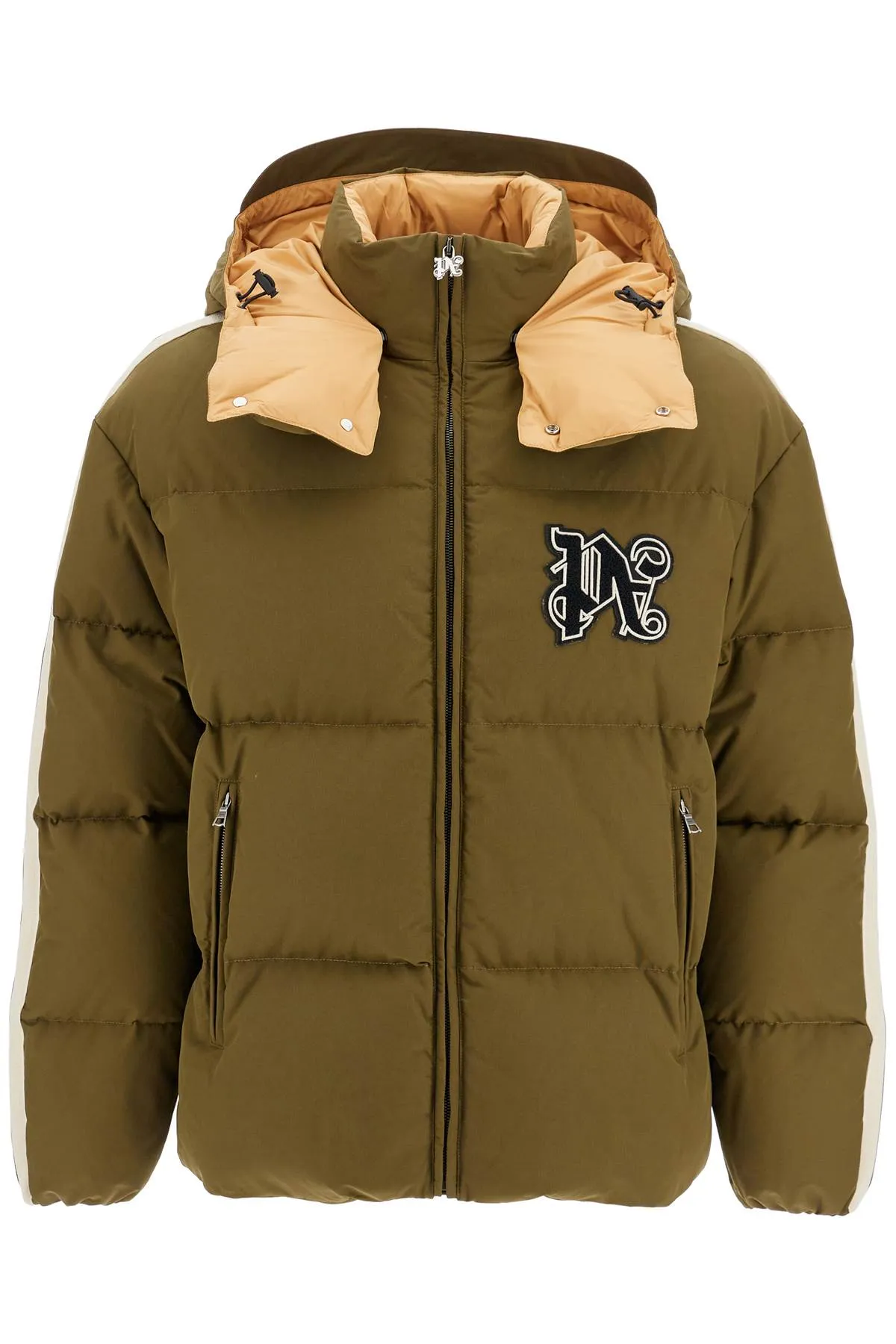 down jacket with logo patch PMED028F24FAB002 MILITARY BLACK