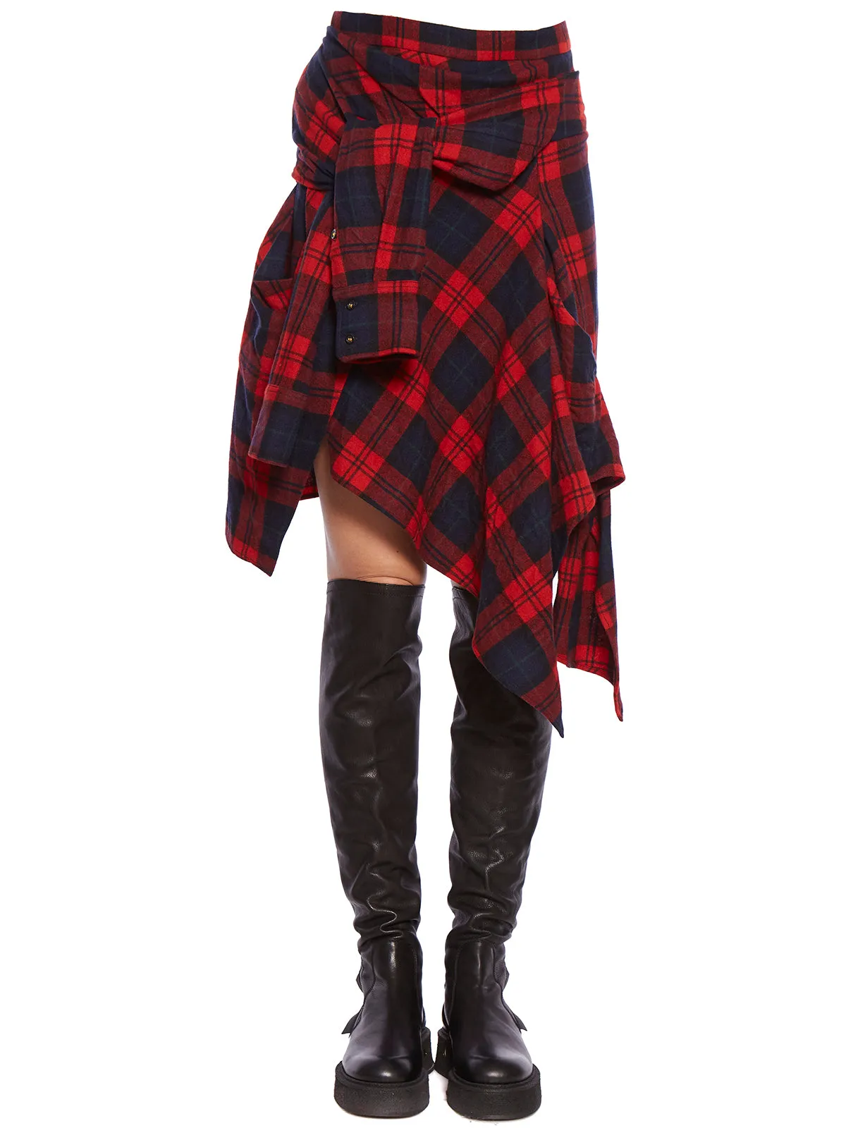 Dsquared2 Asymmetric Hem Checked Skirt