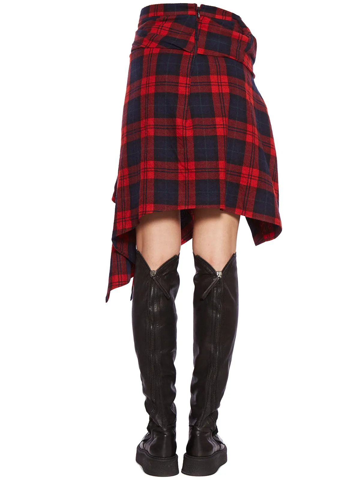 Dsquared2 Asymmetric Hem Checked Skirt