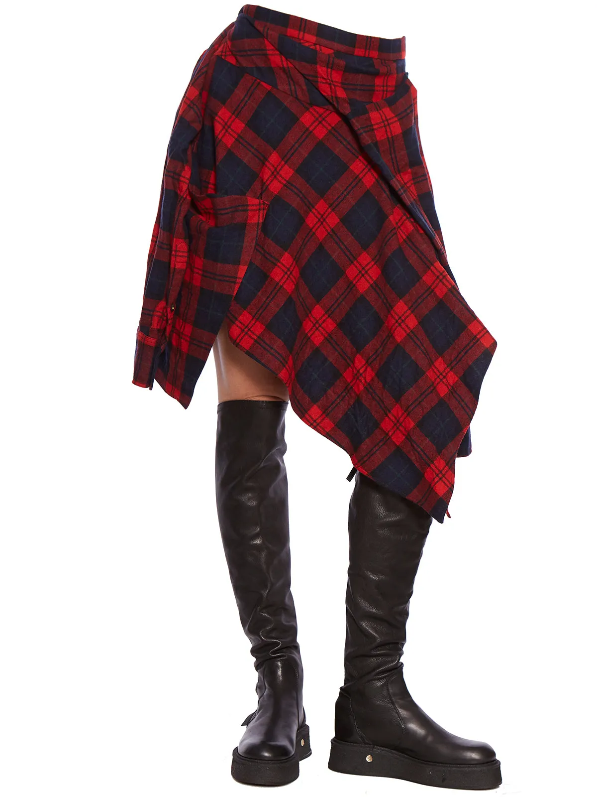 Dsquared2 Asymmetric Hem Checked Skirt